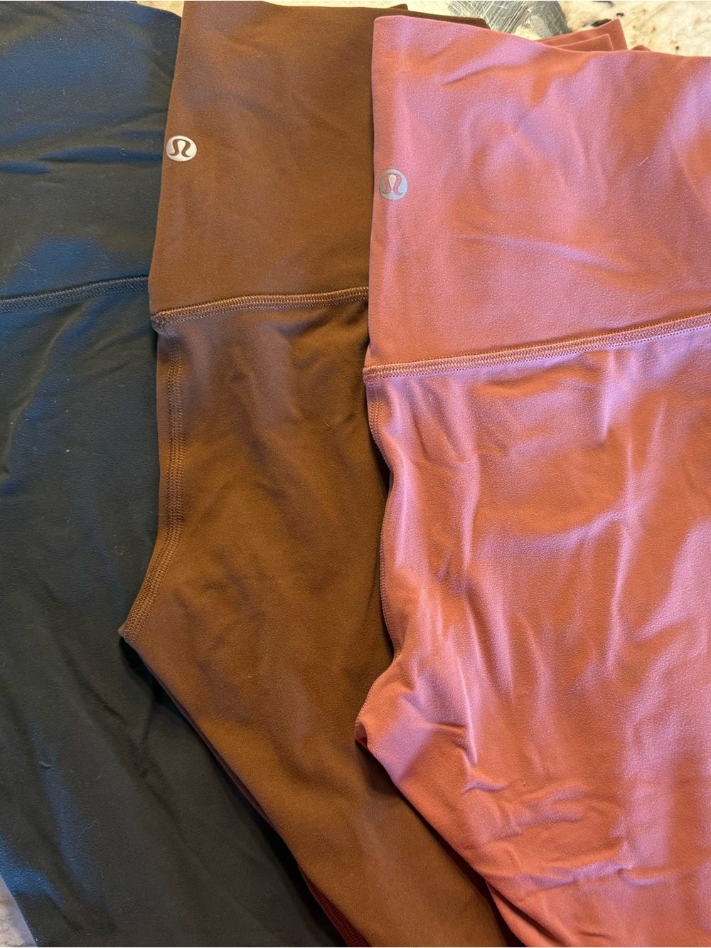 lululemon athletica High-Rise Leggings in Graphite Grey, Brown and Rose